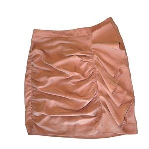 Forever 21 - Midi Skirt with Ruched Ruffle, size S, dusty pink color